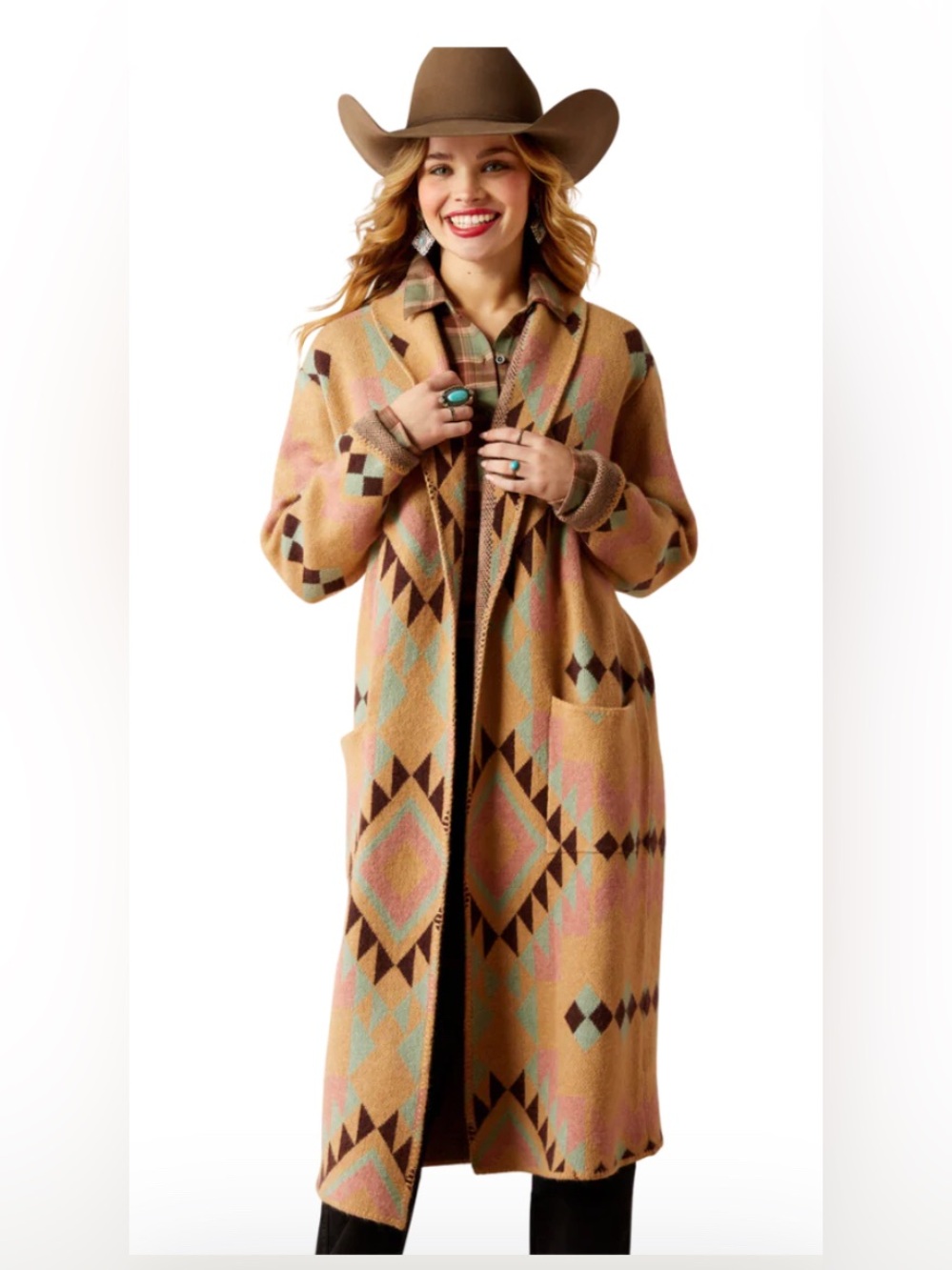 ARIAT WOMEN'S SUNSET CHIC SPARK GEO JACQUARD COAT
